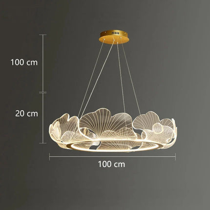 Lustre LED postmoderne réglable motif feuille de lotus minimaliste — LZ4X9Q2