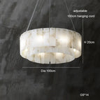 Diamètre B 100 cm / Cadre argenté / Lumière chaude