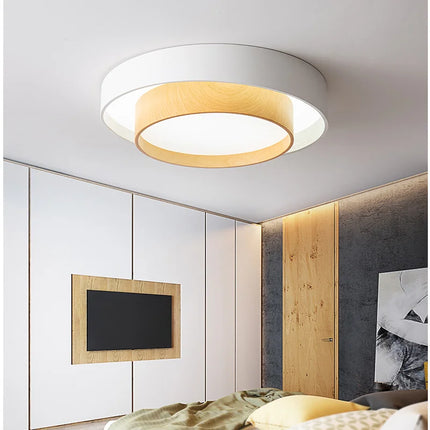Plafonnier LED en bois simple pour entrée et couloir — LZ4X9P2