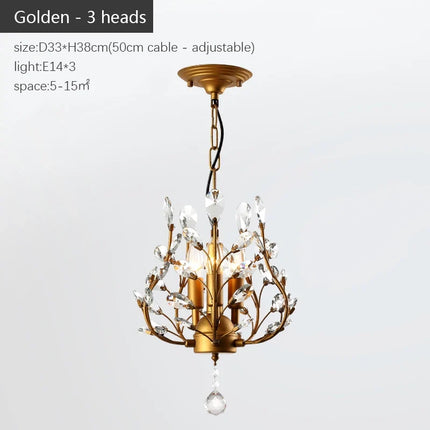 Suspension bougie LED style nordique en cristal pour salon et hôtel — LZ4T9X