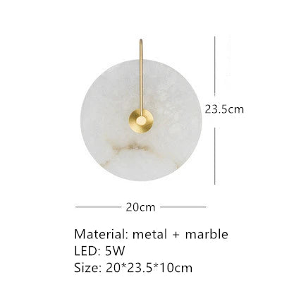 Applique murale LED en marbre naturel élégant — LZ4X9QJ