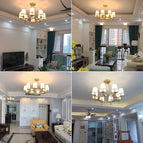 Bronze-10 lumières / 220V / Sans ampoules