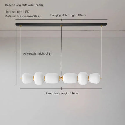 Lustre LED en verre au design minimaliste artistique pour intérieur créatif — LZ4X9T