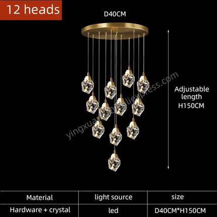 Lustre suspension en cristal pour éclairage élégant et moderne — LZ4X9T