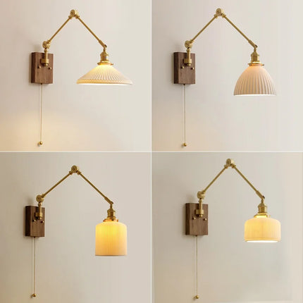Applique murale LED pivotante en cuivre avec interrupteur à chaîne — LZ4X9T2
