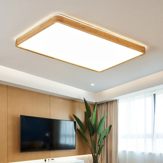 Plafonnier en bois massif avec protection anti-lumière bleue pour les yeux — LZ4P9XQ