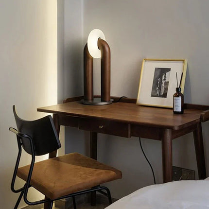 Lampe de chevet japonaise rétro en bois avec design tactile variable — LZ4X9P