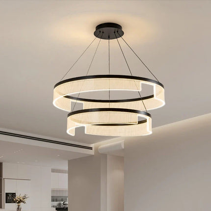 Lustre circulaire LED en aluminium et acrylique pour intérieur — LZ4X9P2