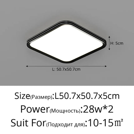 Plafonnier LED ultra mince décoratif à quatre grilles pour intérieur — LZ4X9M