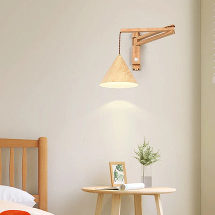 Applique murale japonaise vintage pliable avec interrupteur LED — LZ4X9B