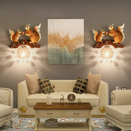 Applique murale LED design nordique en résine écureuil pour intérieur — LZ4X9T2