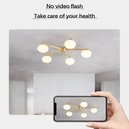 Suspension LED galet en verre français et cuivre crème — LZ4X9P
