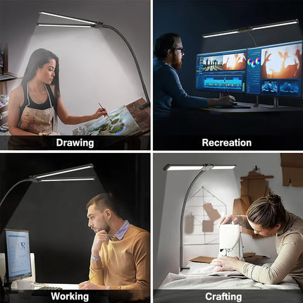 Lampe de bureau LED à double tête orientable — LZ4X9P2