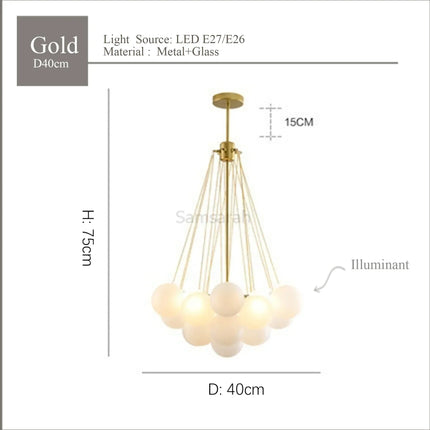 Suspension en verre au style nordique pour décoration intérieure élégante — LZ4X9T2