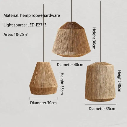 Suspension en rotin style japonais wabi sabi pour intérieur rustique — LZ4X9P