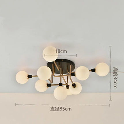 Plafonnier en verre doré et métal au design moderne — LZ4QJ7M