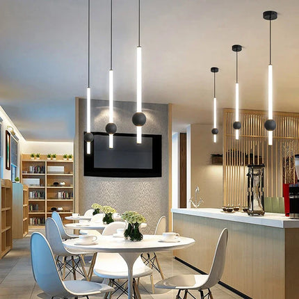 Lustre suspension à barre longue avec éclairage LED intégré — LZ4P9X