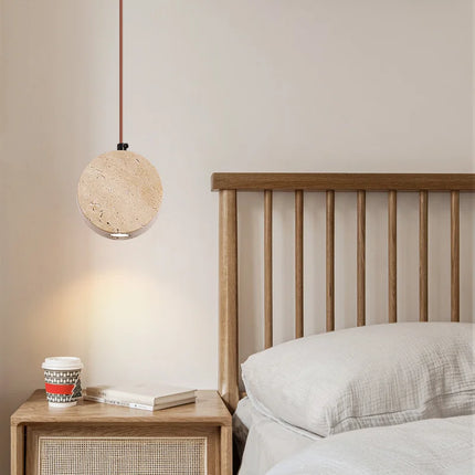 Suspension vintage en pierre naturelle avec abat-jour en forme de cloche — LZ4X9P