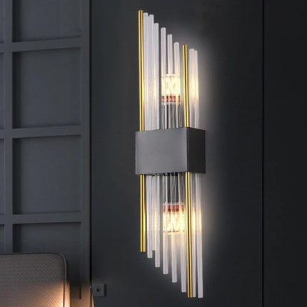 Applique murale LED double tête en cristal doré moderne — LZ4X9P
