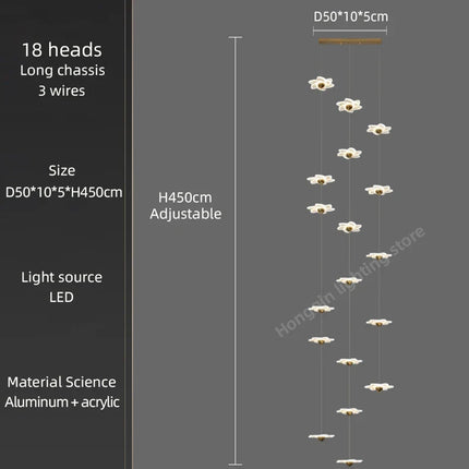 Lustre décoratif moderne pour hall d'hôtel duplex luxe — LZ4X9P2