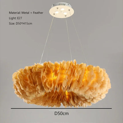 Lustre LED nordique moderne à plumes pour décoration intérieure — LZ4G7Q2