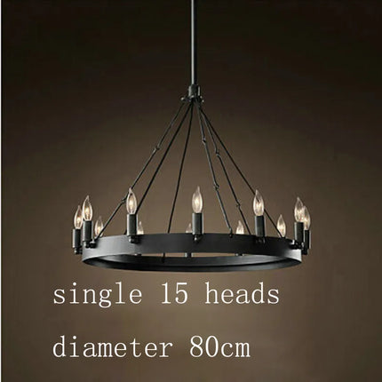 Lustre rond industriel rétro américain avec LED — LZ4X9P2