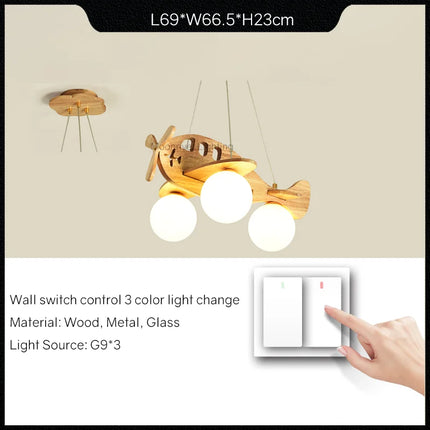 Lustre suspension en bois décoratif pour chambre d'enfant — LZ4P9X