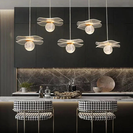Suspension moderne en cristal forme feuille de lotus personnalisable — LZ4X9Q