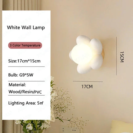 Applique murale fleur en résine blanche et rose pour chambre enfant — LZ4P9X2