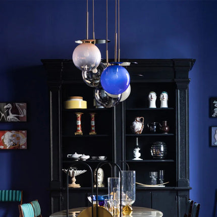 Lustre suspension nordique en verre à bulles design original pour bars — LZ4X9T2