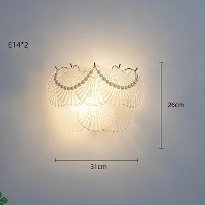 Applique murale LED en verre formes perle, plume, feuille, coquille, soleil, fleur — LZ4X9T2
