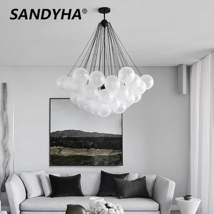 Lustre moderne en verre dépoli pour décoration intérieure — LZ4X9M