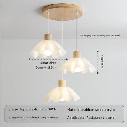 Plafonnier LED décoratif style nordique rétro japonais en forme de fleur — LZ4QJ7M