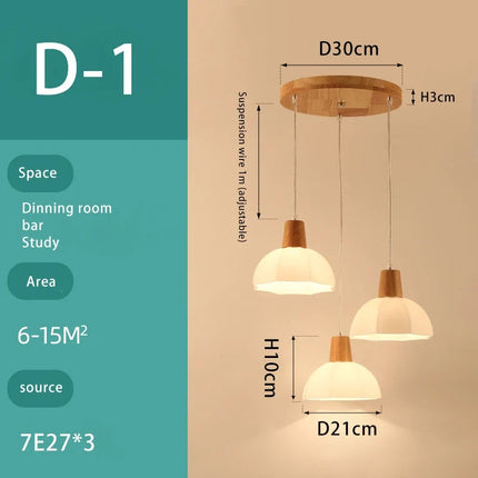 Lustre suspension en bois massif et verre — LZ4P9XQ