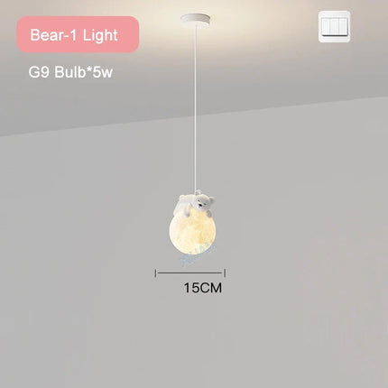 Suspension veilleuse 3D lune et lapin blanc pour enfant — LZ4N7Q