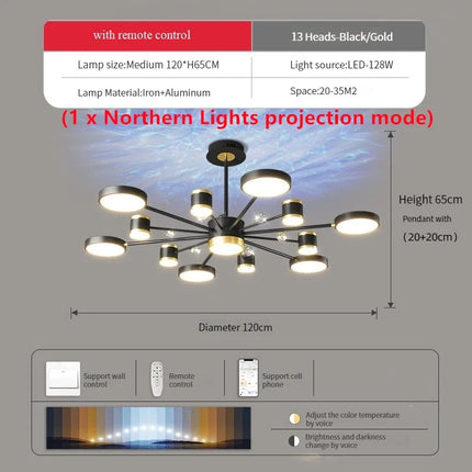 Lustre suspension en cristal effet aurores boréales — LZ4P9XQ