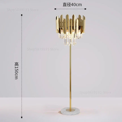 Lampadaire nordique post-moderne en cristal doré LED — LZ4X9M