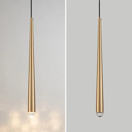 Suspension conique longue en acrylique et cuivre pour bar et magasin — LZ4X9T
