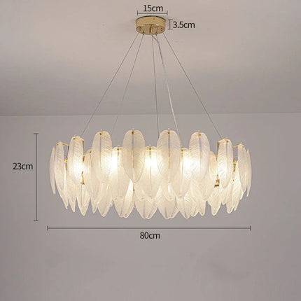 Lustre moderne en plumes et verre métallique — LZ4X9T2