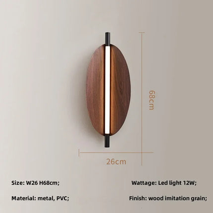 Lustre japonais rétro en bois de noyer pour intérieur — LZ4X9T