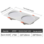 White 2x9W / 3000k / AC90V-265V
