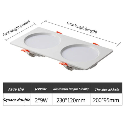 spot led double tête encastré ultra mince design moderne