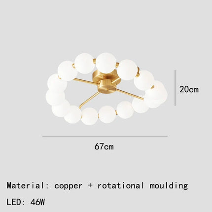 Lustre LED avec anneau en cuivre et globe acrylique — LZ4X9T2