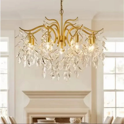 lustre moderne en cristal design floral pour décoration intérieure
