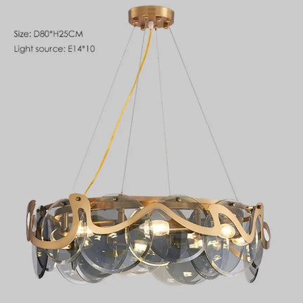 Lustre suspension en verre pour salon au style post-moderne — LZ4X9T2