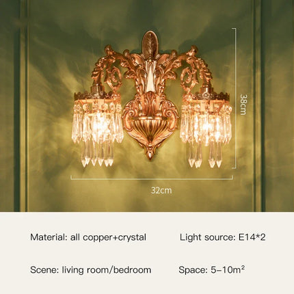 Applique murale classique décorative en cristal pour intérieur — LZ4X9T1