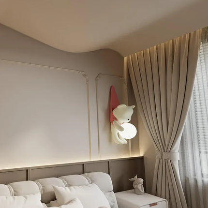 Applique murale LED ours nordique en résine style crème pour chambre — LZ4N7XQ