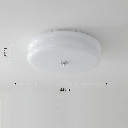 Plafonnier rétro en verre crème pour chambre à coucher — LZ4X9M