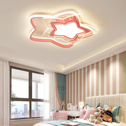 Plafonnier LED moderne en forme d’étoile rose pour chambre d’enfant — LZ4X9Q2