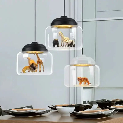 Suspension en verre à motifs animaux style dessin animé pour intérieur — LZ4X9B